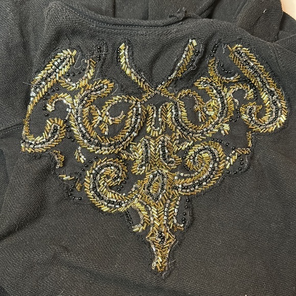 Ralph Lauren Denim & Supply Black Embellished Beaded Sweatshirt Ladies Small - Picture 3 of 7
